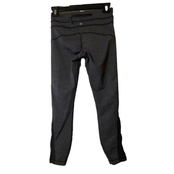 Lululemon‎ Run Pace Tight Heathered Deep Coal back Zipper pocket Leggings sz 4 - Picture 2 of 9